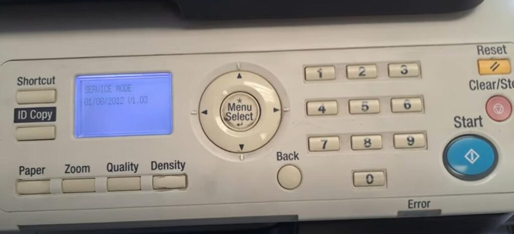 SERVICE MODE on KONICA MINOLTA bizhub 165